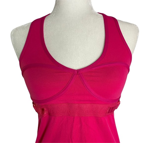 Lululemon Adjustable Tank Top 8 Pink Racerback Lined Bust Stretch Knit - Picture 2 of 7